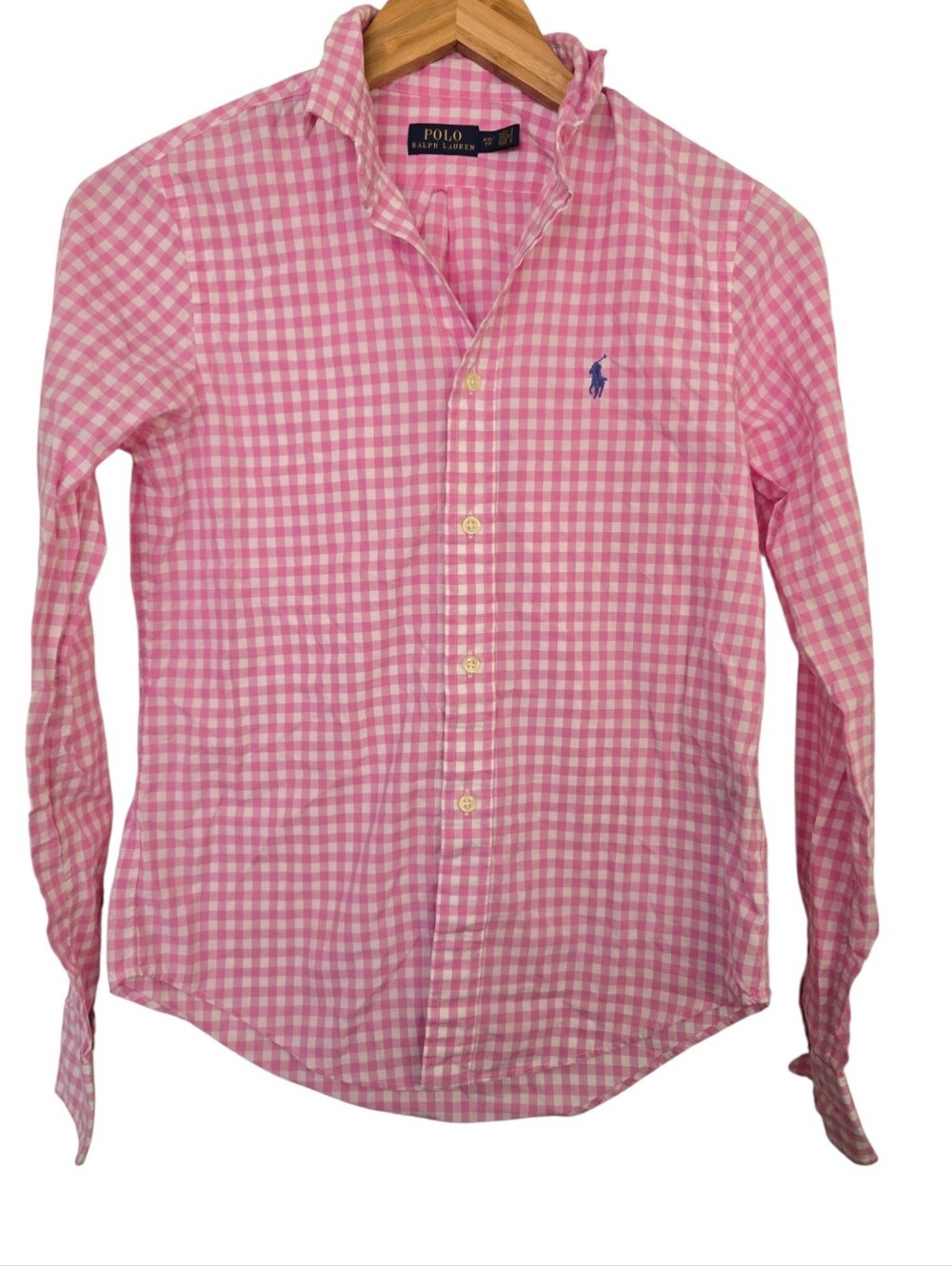 Polo Ralph Lauren Pink Gingham Button-Down Shirt | XS | Preppy Classic - Picture 2 of 4